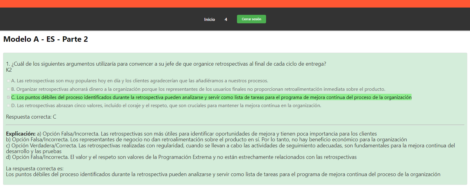 Sección de documentación